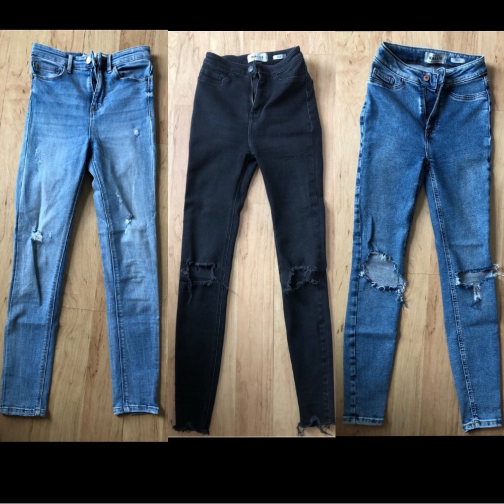 Lot of 4 Jeans slim Stradivarius / New Look /Bershka size 2